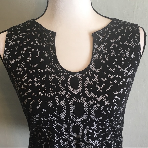 White House Black Market Tops - WHBM black and Silver sleeveless blouse